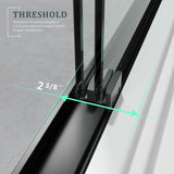 Glass Shower Door,Matte Black 56-60 inch W x 72 inch H Semi-Frameless Sliding Door,Bypass Bathroom Door with 1/4'' Clear Tempered Glass Panel,Stainless Steel Hardware Double Handles Framed