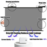 100 inch Projector Screen, Xiaohui Portable Movie Projector Screen for Indoor Outdoor, 4K Hanging ALR Projection Screen for Room Wall, Home Theater, Backyard, 16:9 HD