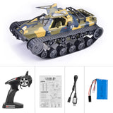GoolRC RC Tank Car, 1/12 Scale 2.4GHz Remote Control Tank, 360?Rotating Off-Road RC Crawler Military Vehicle with Rechargeable Battery Gifts for Adults (Green)