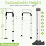 Jesosia Toilet Safety Rails for Seniors - Adjustable & Foldable Medical Toilet Safety Frame - Heavy Duty Stand Alone Toilet Handles Support for Elderly Disabled & Handicap - Fits Most Toilets (380 lb)