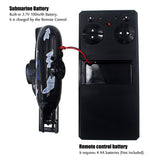 Tipmant Mini RC Submarine Remote Control Boat Ship Military Model Electric Water Toy Waterproof Diving Kids Gift Black