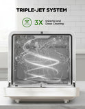 Silonn Portable Countertop Dishwasher, Smart App Control, Triple-Jet Cleaning, Built-In Dual Supply &Water Tank. Compact for Apartment, RV, Dorm