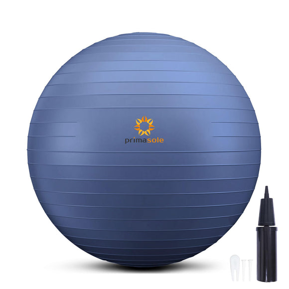 PRIMASOLE Exercise Ball for Balance Stability Fitness Workout Yoga Pilates at Home Office & Gym 75cm Indigo Blue primasole