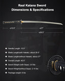 1045 Steel Damascus Empire Wheel Katana, Hand Forged Full Tang Sword