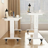 LAKIQ Modern Rolling Laptop Desk for Bed White Over Bed Computer Desk