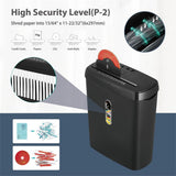 ZSRUIKJN Paper Shredder Office 12L Capacity Electric File Strip Level 2 Confidential 8 Sheets