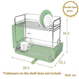 Dish Drying Rack Dish Drying Rack 2 Tier Dish Rack with Utensil Holder Side with Knife and Fork Rack and Chopping Board Rack Can Rotate The Drain Store Bowls/Dish/Glasses/Knife and Fork
