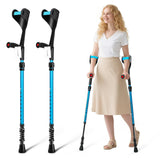 FUSHIDE Forearm Crutches for Adults,Crutches for Men or Women, Lightweight Elbow Crutches, 10-Level Adjustable Height, 3-Part Removable Crutches with Rubber Handles & Comfortable Grip, 1Pair
