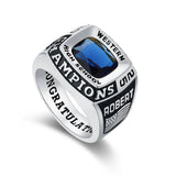 Oseew 2027 Personalized Men's Square Class Graduation Ring (White Gold)