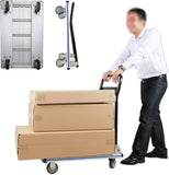 Platform Truck Flat Moving Cart Hand Trucks Steel Push Dolly,Platform Truck Push Cart Folding Platform Truck Aluminum Alloy Hand Cart with Wheels