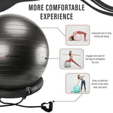 NEUMEE Yoga Ball Chair with 65cm Exercise Ball & 2 Resistance Bands, Stability Base for Home Office, Yoga, Pilates & Fitness, Balance Ball for Posture, Core Strength & Low Impact Workouts (Black)