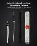 1045 White Dancing Crane Katana for Display & Collection, Full Tang Sword