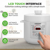 NutriChef 6 Quart Electric Pressure Cooker | 12 Function Digital Countertop Pressure Cooker | Adjustable Time & Temperature | Re-heat and Keep Warm Function | 13.1 x 11.4 IN | White