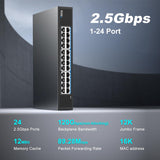 Ethernet Switch with 24* 2.5G Base-T Ports, GiGaPlus 2.5Gbps Network Switch for 2.5Gbps NAS/PC, WiFi6 Router