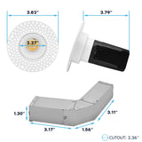 LUXRITE 1 Inch LED Recessed Lighting, Trimless Spotlight, 5CCT 2700K-5000K, 12W High Output 1000 Lumens, 38° Beam, TRIAC Dimmable, Anti-Glare Round Downlight, IC & Wet Rated, ETL Listed White (4 Pack)