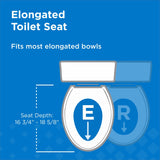 Gerber Soft-Close Elongated Toilet Seat with Two Button Quick-Release, Top-Mount Installation, Non-Slip Bumpers, and Cover, Heavy-Duty Plastic, White, GC550130