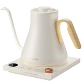 INTASTING Electric Kettle, Gooseneck Electric Kettle, ±1℉ Precise Temperature Control, Stainless Steel Interior, Quick Heating for Pour Over Coffee, Tea & Boiling Water, 0.9L (Cream)