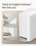 Small Bathroom Trash Can with Lid Soft Close, Step Pedal, 5 Liter / 1.3 Gallon Stainless Steel Garbage Can