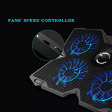 Laptop Cooler Cooling Pad Notebook Gaming Stand with Four Fan and 2 Port for 14-17inch