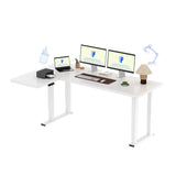 FLEXISPOT 4-Leg L-Shaped Standing Desk, 71 x 43 Inches, White
