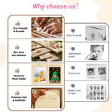 DegoCython My First Year Photo Frame,wooden 12 month picture frame for baby first year, t 2x3 Inch Picture Holder With Hang Hooks, Desktop Display For Infant 0-12 Months, Baby Gift, Birthday Party