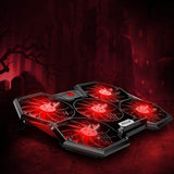 KMWHPJN Laptop Cooling Pad, Portable Utral Slim Fan Cooler with Quite Fans, LED Lights, Shield Holders (Black-2 Fans)