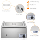 ROVSUN 2-Pack 21QT Full Pan Commercial Food Warmer, 110V Stainless Steel Bain Marie Buffet Electric Food Warmer, Stove Steam Table with Temperature Control & Lid for Parties, Catering, Restaurants