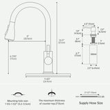 DAYONE Touchless Kitchen Sink Faucet with Pull Down Sprayer and Soap Dispenser, Black 3 Modes Motion Sensor Hands-Free Single Handle Touch Faucet for Kitchen Sink High Arc