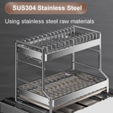 Stainless Steel Dish Drying Rack, Metal Dish Drainer for Kitchen, 2 Tier Dish Racks for Kitchen Counter, Large Capacity Plate Organizer for Kitchen(Small)