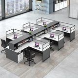 STLWR Cubicle Desks with Privacy Screens (6 Person)