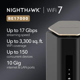 Router Only, 17 Gbps Wireless Speed, 10 Gig Internet Port, Tri-Band for Gaming, Covers 3,300 sq. ft., 150 Devices