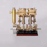 MechPuConToy Engine Model Kit That Works, Vertical Two-Cylinder Reciprocating Steam Engine Model with Oil Cup Support Forward and Reverse Rotation for 80-120CM Steam Model Ship (Boiler Not Included)