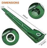 Golf Putting Mat Slim Compact 7.7-Inch Wide Single Hole – 8.5 Feet Long with Range Markers, Automatic Ball Return for Golfers Ascent