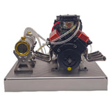 MechPuConToy Mini Engine Accessory, Ignition Set + Water Cooling Set + Battery + Charger All-in-One Aluminum Alloy Base Starter Kit for TOYAN FS-V800WGPC Engine Model