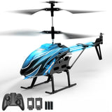 Dwi Dowellin RC Helicopter, Remote Control Helicopter Toy for Kids with 26 Mins Flight(2 Batteries), 8 Light Modes,Easy Control for Boys Girls Age 8-12(Blue)