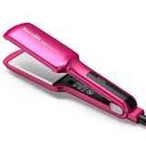 Terviiix 2 Inch Wide Ceramic Hair Straightener Flat Iron for Thick Curly Hair - Heats in 30s, 300F-450F Adjustable, Dual Voltage for Travel, Auto Shut Off, Pink