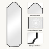 WallBeyond Arched Full Length Mirror Wall Mounted, 65"x22" Black Metal Frame Full Body Mirror for Bedroom, Living Room, Hanging or Leaning Against Wall Full Size