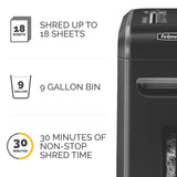 Fellowes® 99Ci 100% Jam Proof Cross Cut 18-Sheet Home Office Paper Shredder with SafeSense®, Black