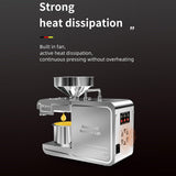 T1 Oil Press Machine, Electric Cold Hot Oil Press Stainless Steel Oil Maker Auto Seed Oil Extractor Expeller Intelligent Temperature Control Oil Pressing Machine for Home Kitchen (US Plug 110v) Luqeeg
