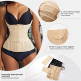 MISTHIN Waist Cincher Shaperwear for Womem Full Body Women Double Belt Wrap Corset Trainer Tummy Control Shaper (Nude, X-Small)