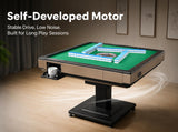 HUANGZHE Automatic American Mahjong Table (Including 152 Mahjong Tiles in Blue and Green), American Style, 42mm Size, Champagne Color, Easy to Install + 152 Numbered Mahjong Tiles（Easy to Install）