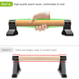 SELEWARE Wood Push up Bars Parallettes Bars Anti-Slip Handstand Bars for Calisthenics, Fitness, Floor Workouts Solid Wood with Sturdy Metal Bracket, Support 500 lbs 16 * 6.5 * 4 inch SELEWARE