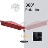 PURPLE LEAF Patio Cantilever Umbrella 10' x 13' Large Space for Pool Terra