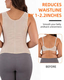 MAGICFAJAOS Waist Trainer Corset for Women Belly Fat Tummy Control Sport Workout Body Shaper Vest for Women Postpartum, S Khaki