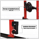 Bongkim Power Rack, Rack Cage for Weight Training, Adjustable Squat Stand Rack for Home Gym Equipment, Lifting Cage with 660lb Capacity (Red)