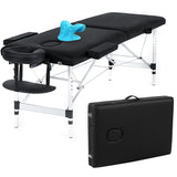 VIRRMO Portable Massage Table with Neck Stretcher, Light Weight 84 in Massage Bed Adjustable Lash Bed Tattoo Table for Eyelash Extensions Beauty Spa (Aluminum, Black)