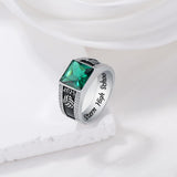 Oseew 2027 Men Graduation Class Senior High School Ring (White Gold)
