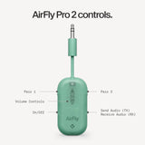 Twelve South AirFly Pro 2, Bluetooth Adapter, Pair 2 AirPods, Mint Ice