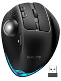 Ergonomic Wireless Trackball Mouse, Rechargeable Adjustable 0°/18° Angle