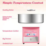 Garvee Electric Candy Cotton Machine for Kids Commercial Candy Cotton Maker with 20 Inch Stainless Steel Bowl Party Home Festival Pink